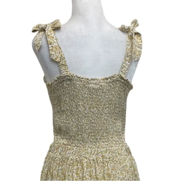 Sincerly Jules Dresses | Sincerely Jules Cream & Yellow Smocked Embroidered Prairie Maxi Dress | Color: Cream/Yellow | Size: L | Charminggraces's